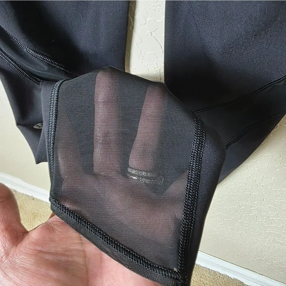 Lululemon Wunder Under High Rise Mesh Leg Panels Black Size 6